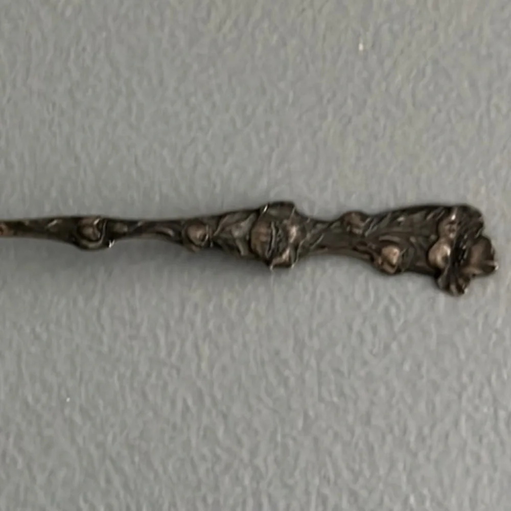 Antique Radisson Wisconsin Souvenir Spoon Floral Silverplate Grand Silver Co